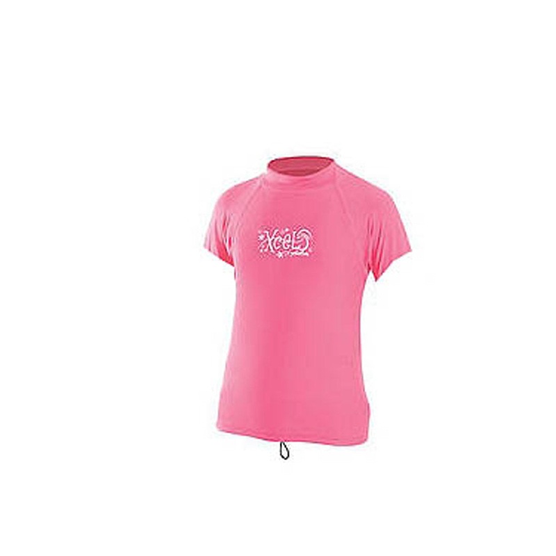 XCEL Kids Girls Short Sleeve Heavy Weight Rash Guard SPF 50+