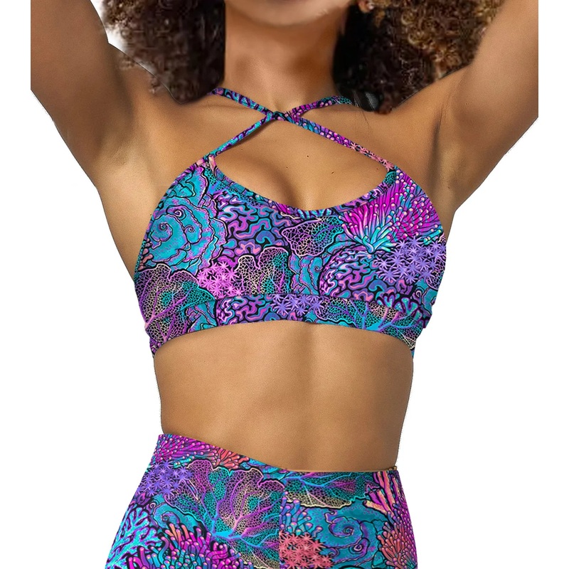 Spacefish Army Womens Coral Kaleidoscope Bikini
