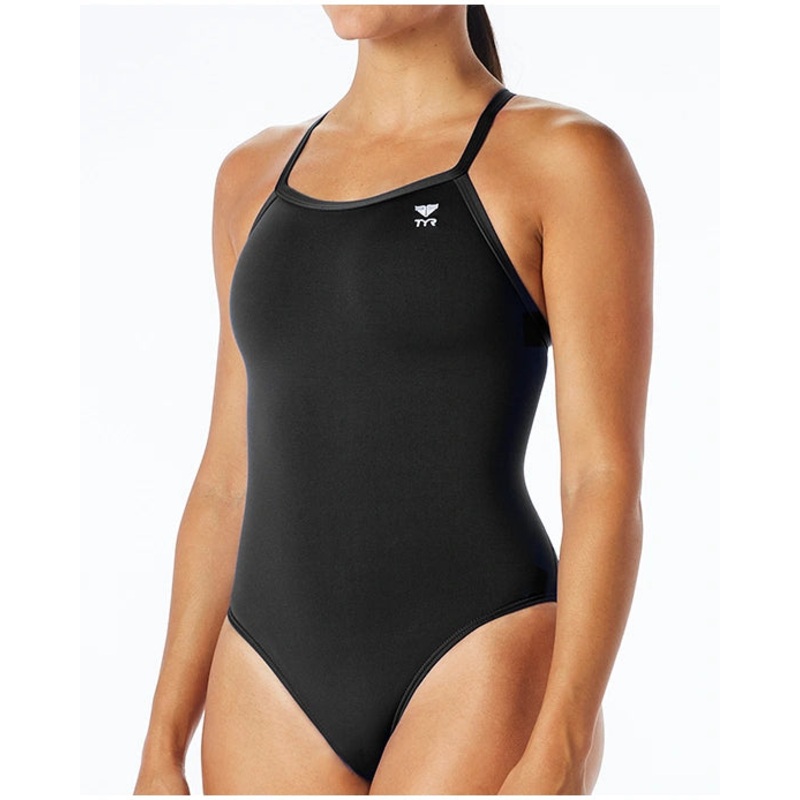 TYR Solid Durafast Diamondfit in Black WITH CRA LOGO - CRA Swim Team