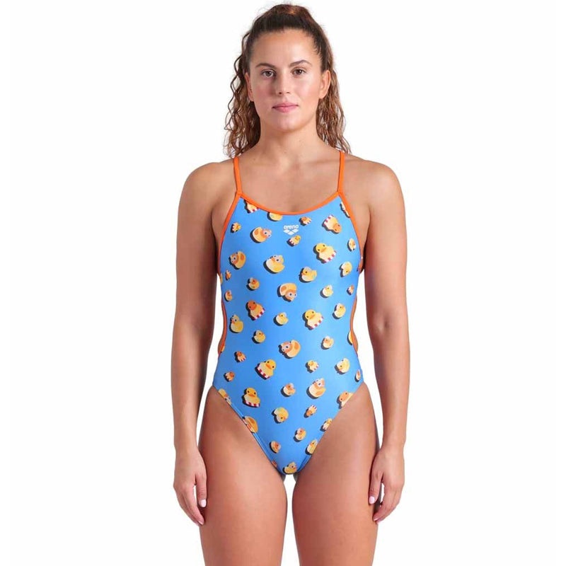 Arena - Ducks Lace Back Ladies Swimsuit - Turquoise/Multi