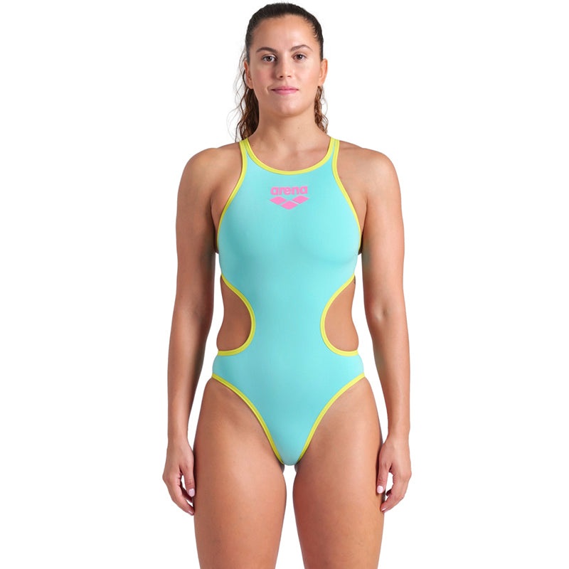 Arena - One BigLogo Sporty Back Ladies Swimsuit - Water-Green