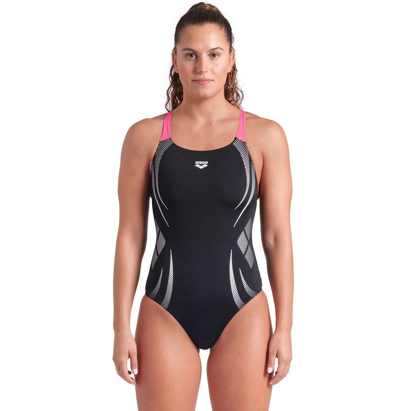 Arena - Poseidonia Swim Pro Back Ladies Swimsuit - Black/Pink