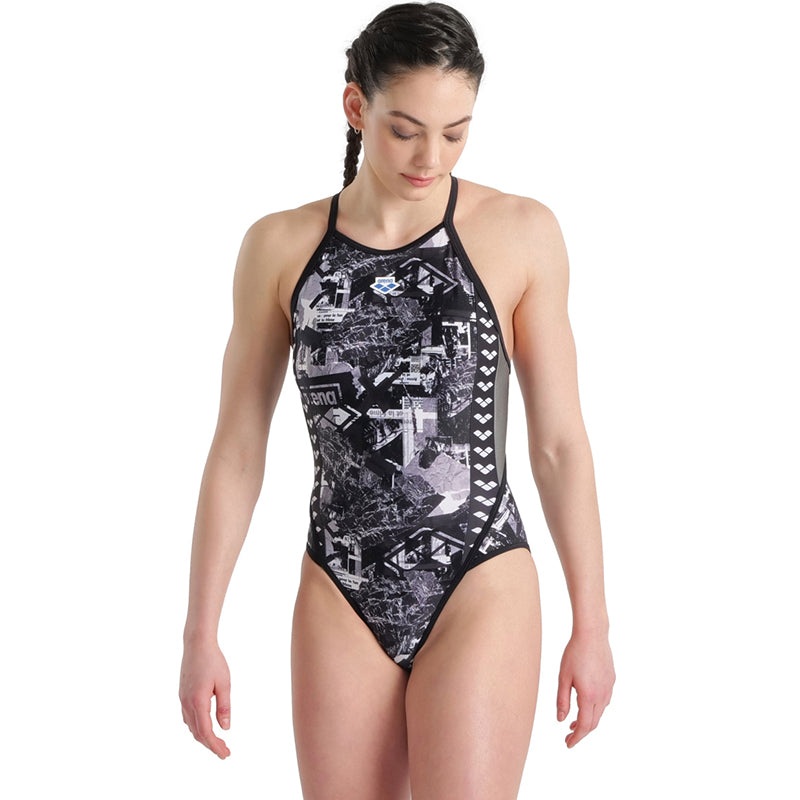 Arena - Icons Allover Fast Back Ladies Swimsuit - Multi/Black