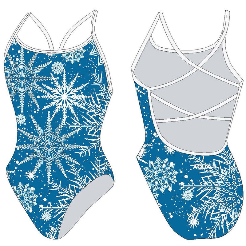 AQUA - Xmas Women Training Back One Piece - Blue