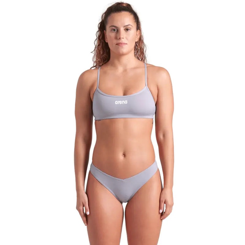 Arena - Bandeau Solid Bikini Two-Piece Ladies Swimsuit - Sea/White