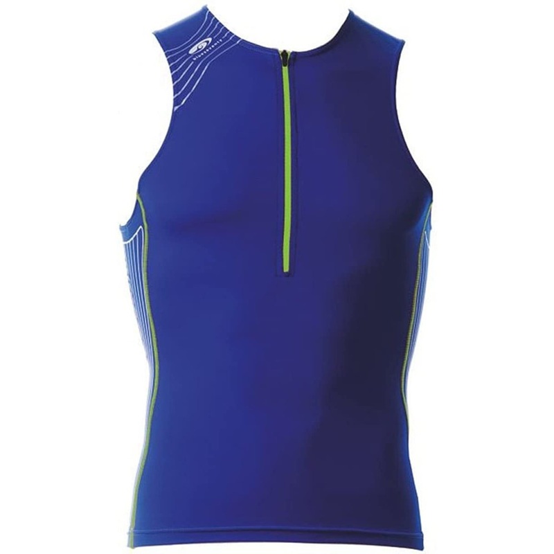 TX2000 MENS SINGLET BLUE LIME