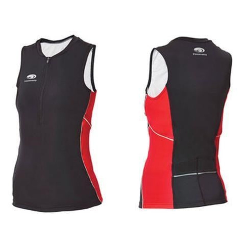 TX1000 WOMENS SINGLET BLACK RED