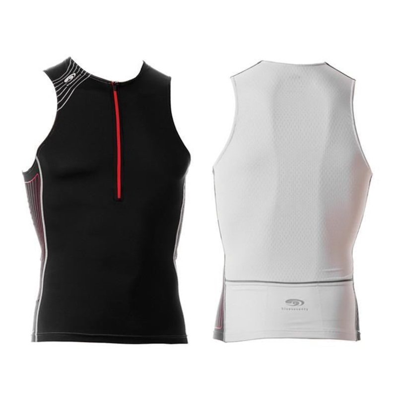 TX2000 MENS SINGLET BLACK RED