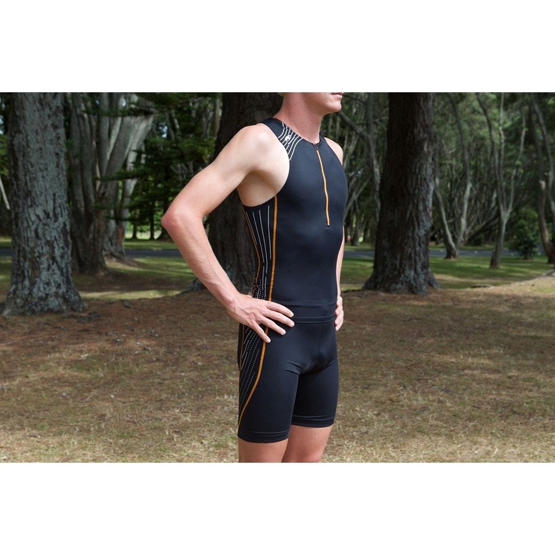 TX2000 MENS SINGLET BLK/ORG