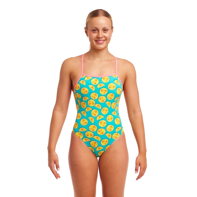LADIES LIME SPLICE TIE ME TIGHT ONE PIECE