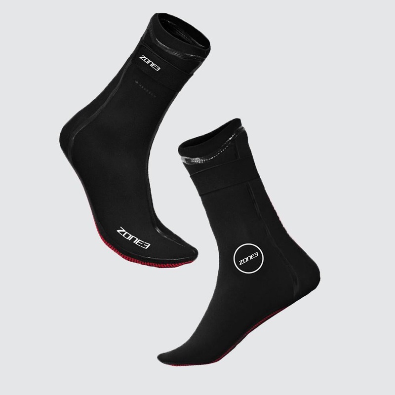Zone3 Neoprene Heat-Tech Warmth Swim Socks - Black/Red