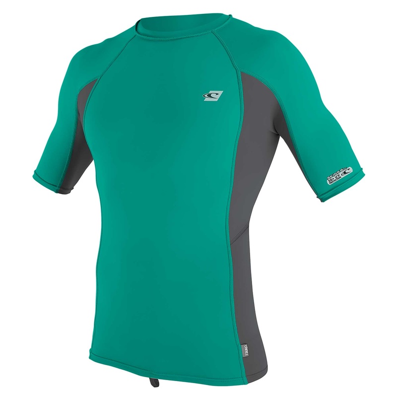 O'Neill Premium Skins Short Sleeve Men's Rash Guard - Baltic Green/ Smoke - 4169B