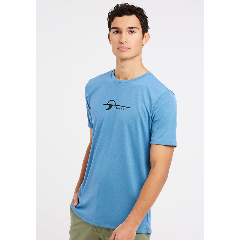 Protest PRTLEGUNDI Men's Lycra Rashguard Surf T-Shirt - River Blue