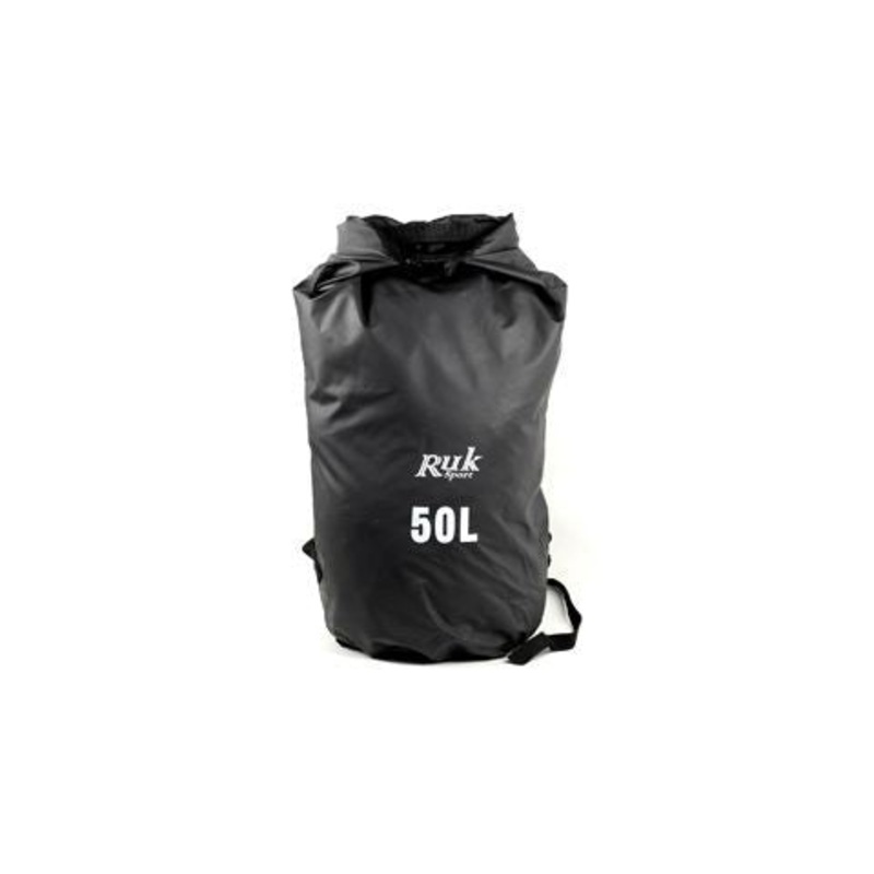 RUK 50L Dry Bag With Straps - Black