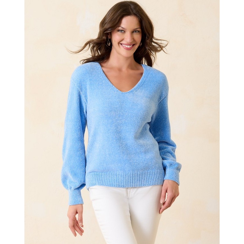 TOMMY BAHAMA ISLAND LUNA CHENILLE VNECK