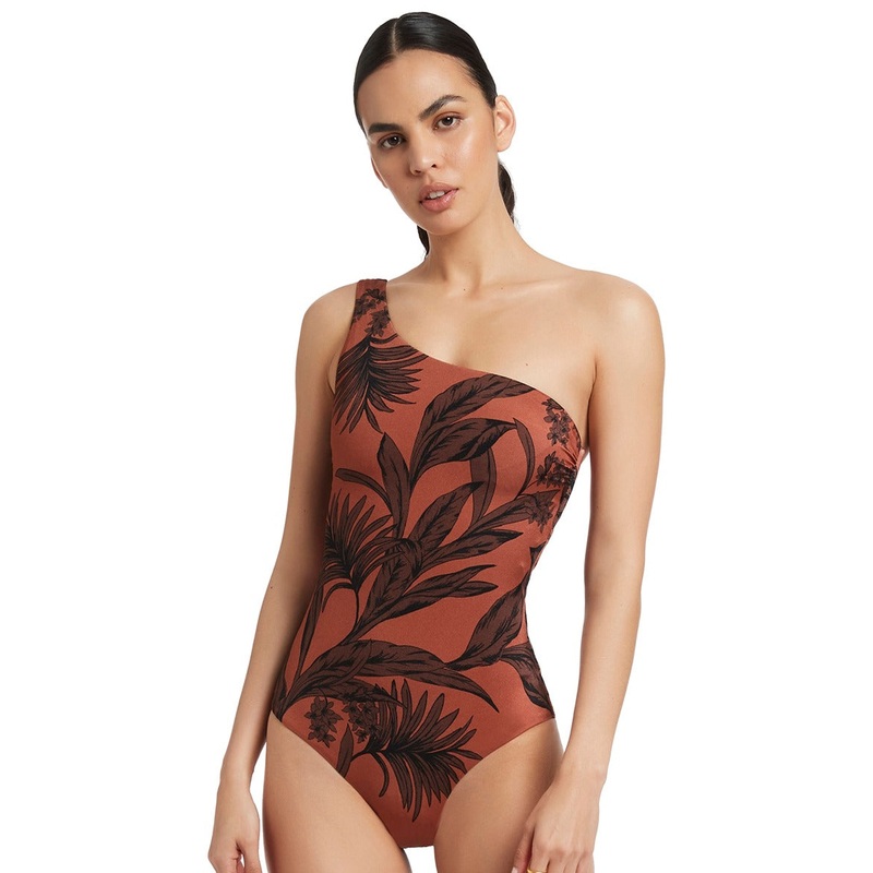 Jets Swimwear Australia Women's Desert Palm One Shoulder One Piece Swimsuit