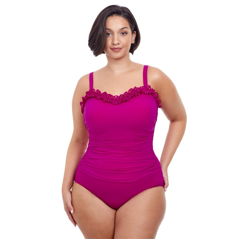 Profile by Gottex Plus Size Hula Dance Bandeau Once Piece Swimsuit