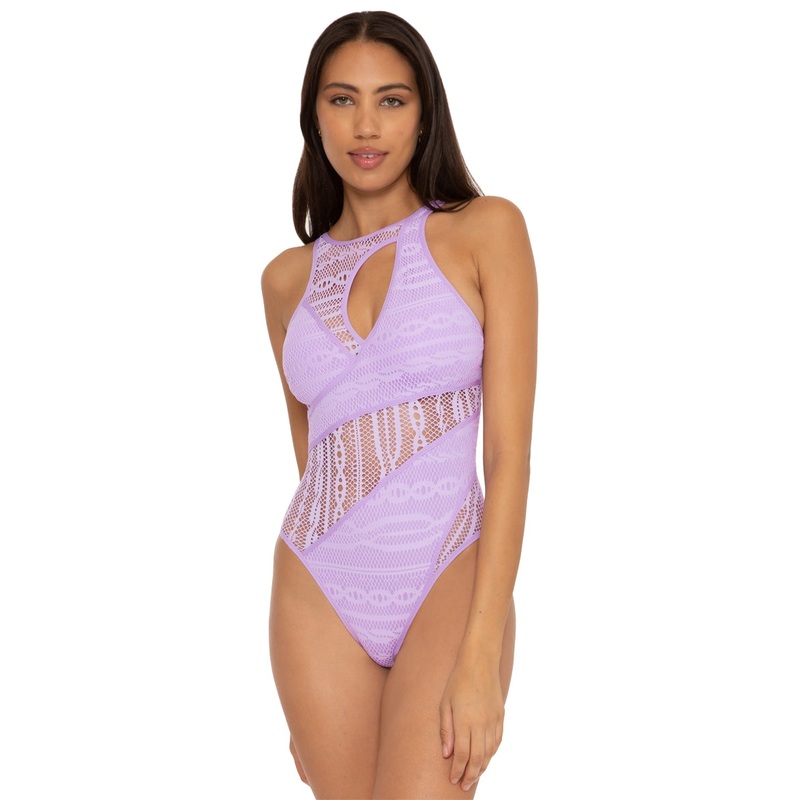 Becca Swim Women's Color Play High Neck One Piece Swimsuit