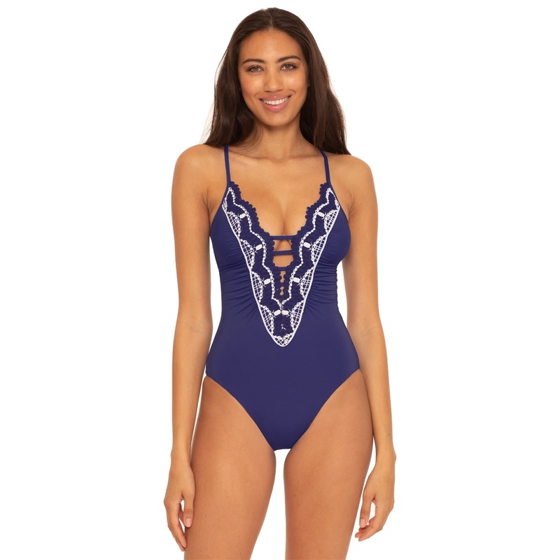 Becca Swim Women's Delilah Plunge One Piece Swimsuit