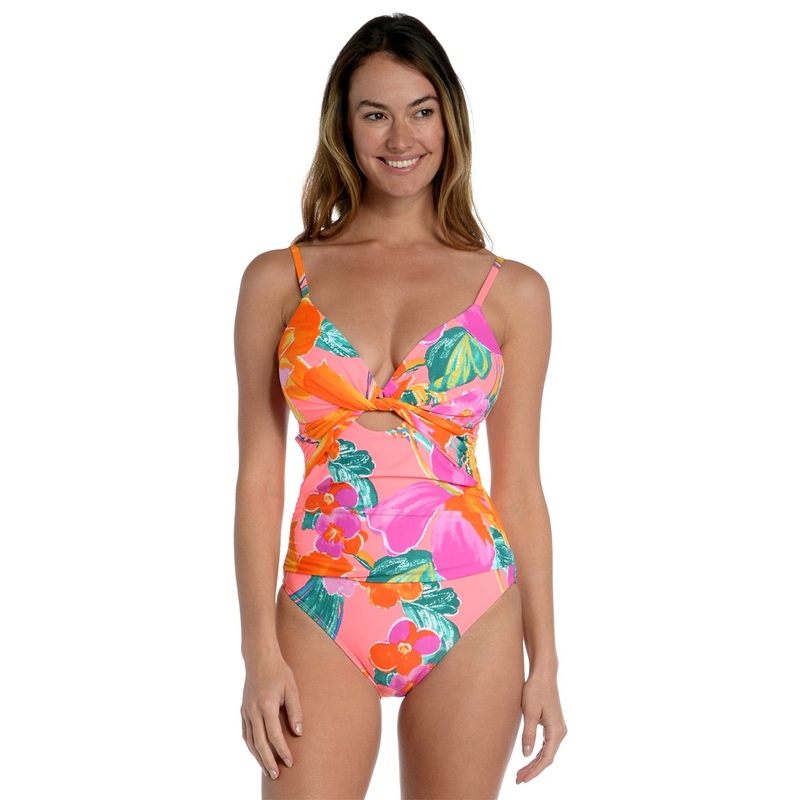 La Blanca Women's Isla Del Sol Twist Keyhole One Piece Swimsuit