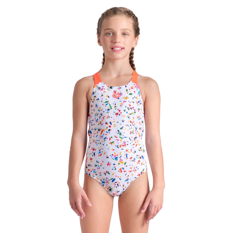 Arena Girls' Confetti Pro Back One Piece Swimsuit (Little Kid, Big Kid)