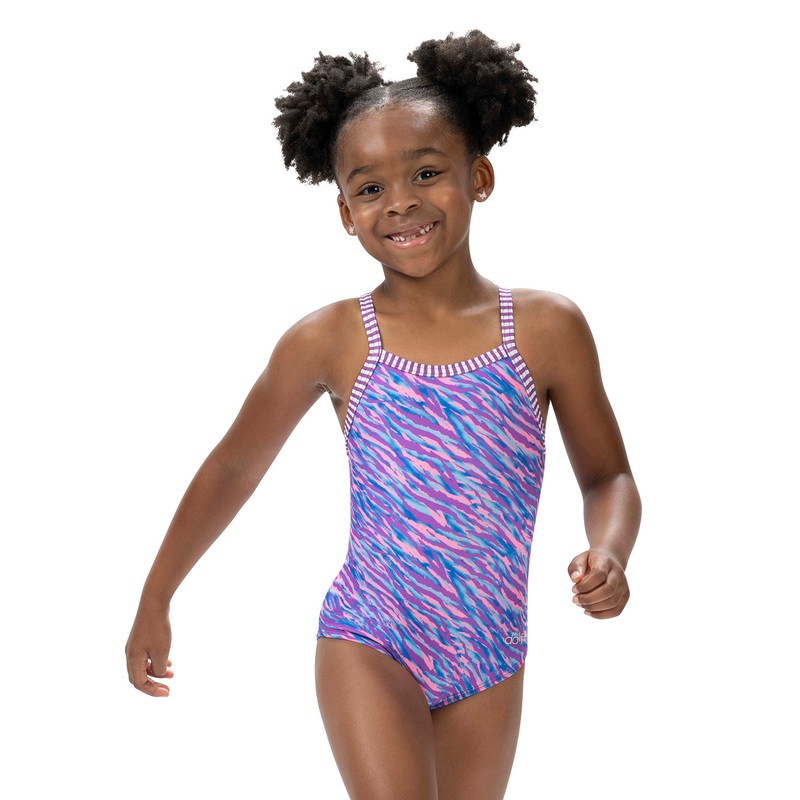Dolfin Girls' Aurora Print One Piece Swimsuit (Toddler, Little Kid)