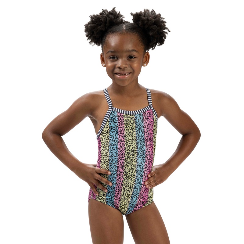 Dolfin Girls' Floret Print One Piece Swimsuit (Toddler, Little Kid)
