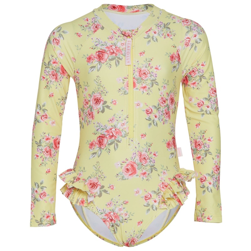 Seafolly Girls' Paradise Garden Long Sleeve One Piece Swimsuit (Baby, Toddler, Little Kid)