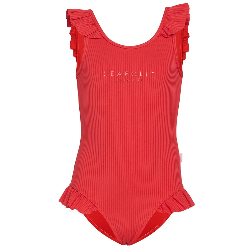 Seafolly Girls' Summer Essentials Ruffle One Piece Swimsuit (Baby, Toddler, Little Kid)