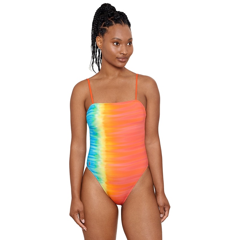 Polo Ralph Lauren Women's Tropic Glow Tye Dye Square Neck One Piece Swimsuit