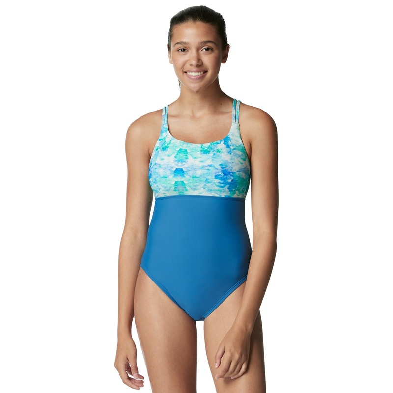 Speedo Women's Adjustable Double Strap One Piece Swimsuit