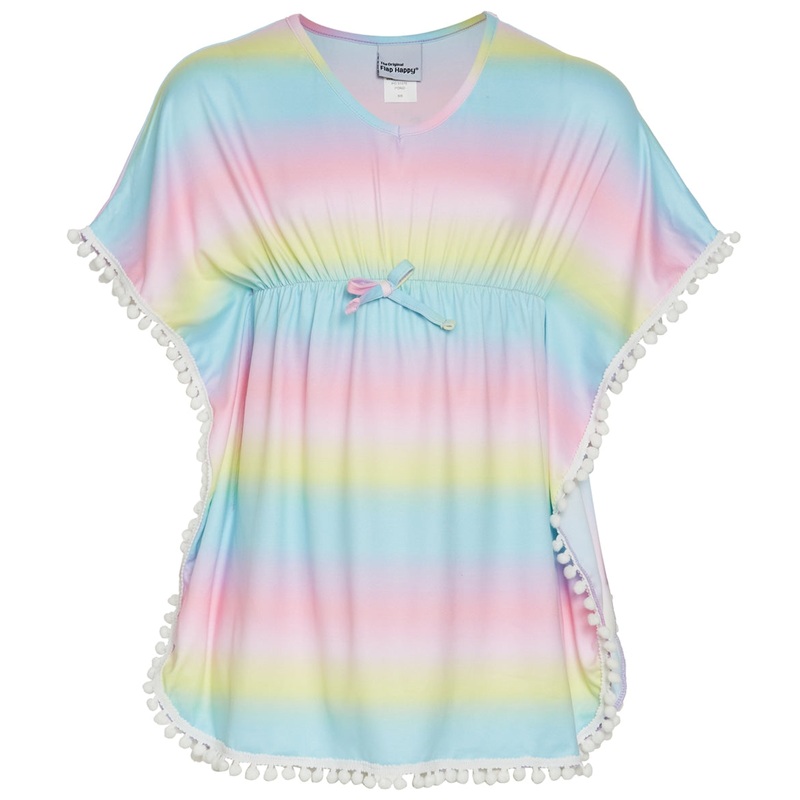 Flap Happy Girls' Rainbow Ombre Kaia Beach UPF 50+ Cover Up Dress (Baby, Toddler, Little Kid)