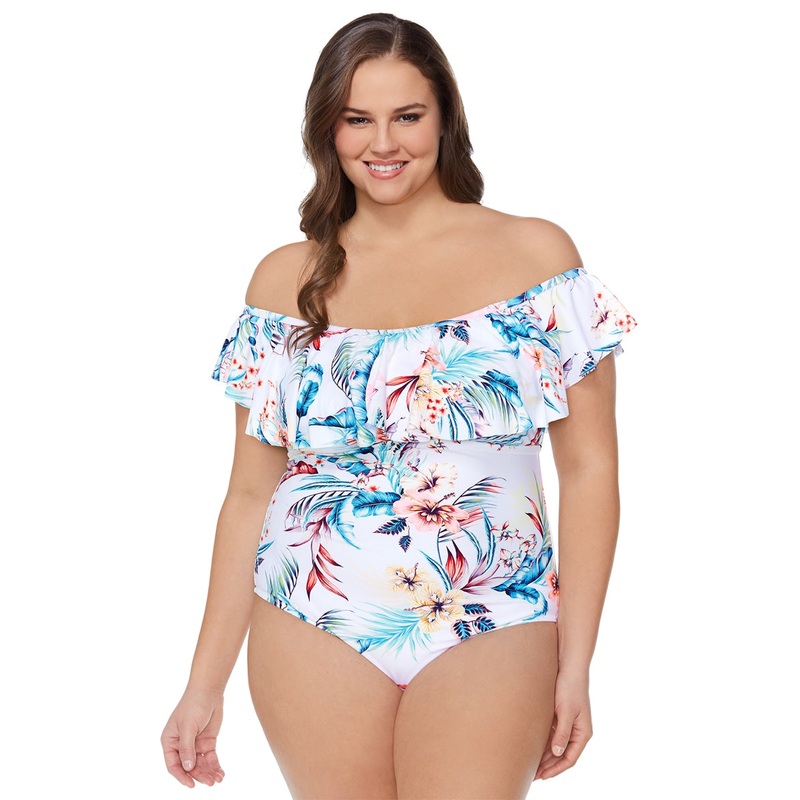 Raisins Women's Plus Size Hideaway Tortuga One Piece Swimsuit