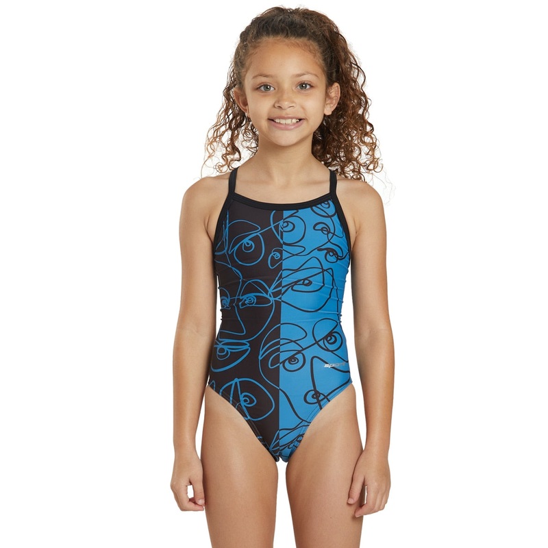 Sporti x aLILscribble Limited Edition Divide Thin Strap One Piece Swimsuit Youth (22-28)