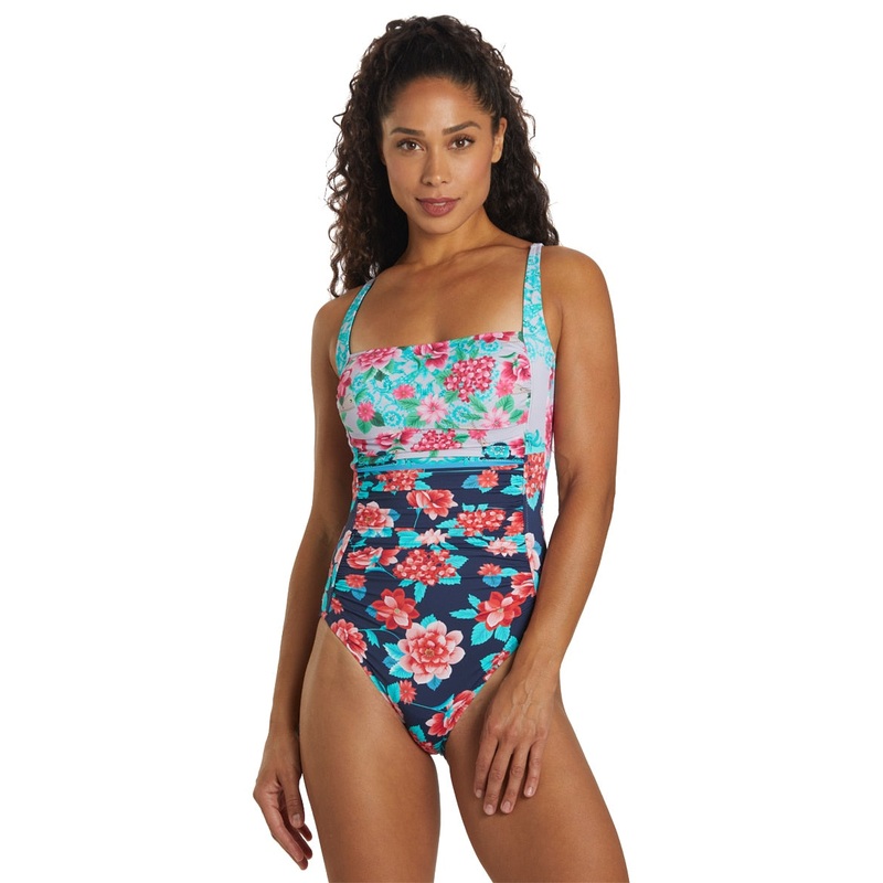 Johnny Was Women's Japer Ruched One Piece Swimsuit