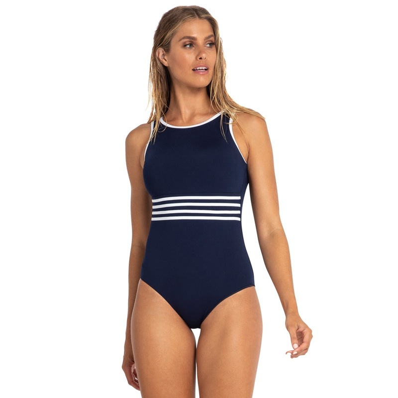 Azura Women's Pool Highneck Chlorine Resistant One Piece Swimsuit