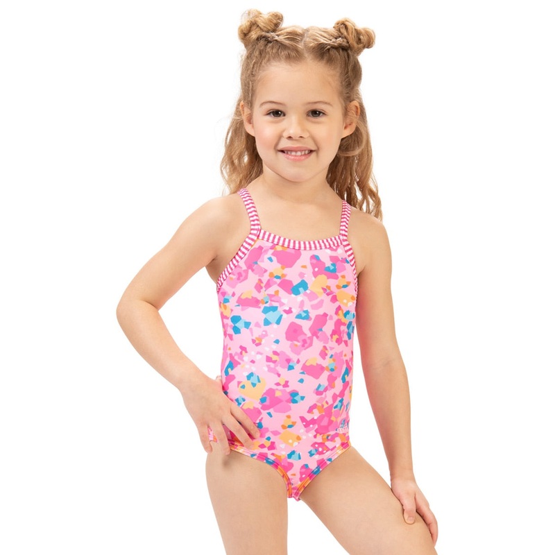 Dolfin Girls' Confetti One Piece Swimsuit (Toddler, Little Kid)
