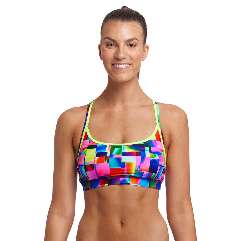 Funkita Women's Patch Panels Sports Bikini Top