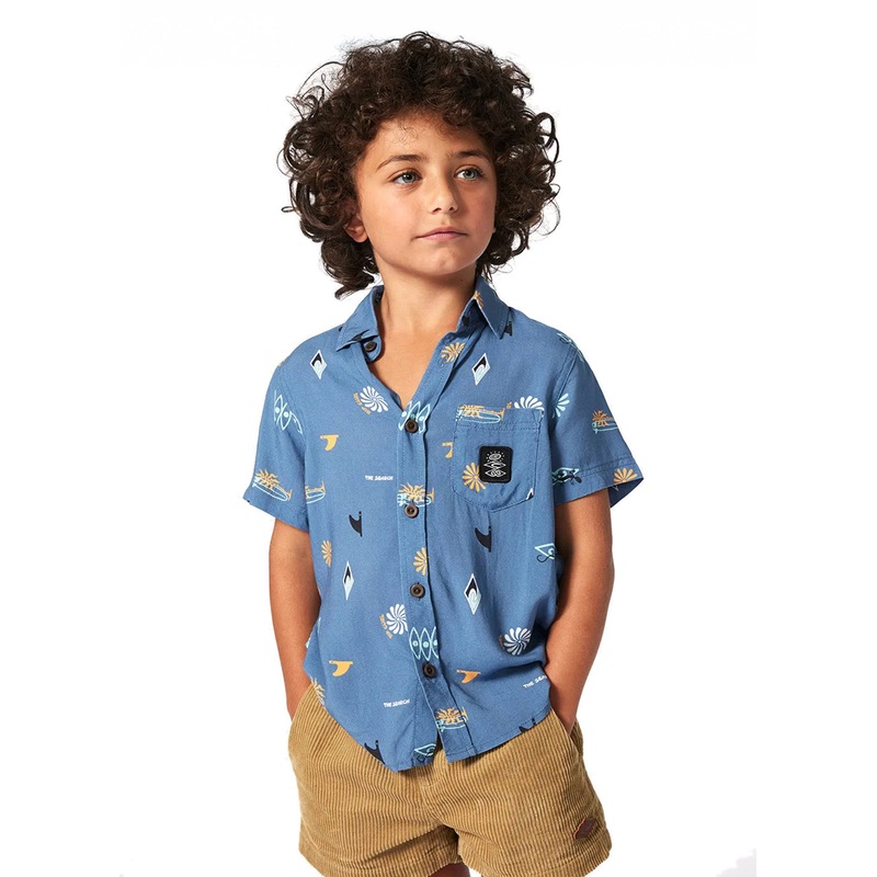 Rip Curl Boy's Grom Energy Short Sleeve Button Down Shirt (Toddler, Little Kid)