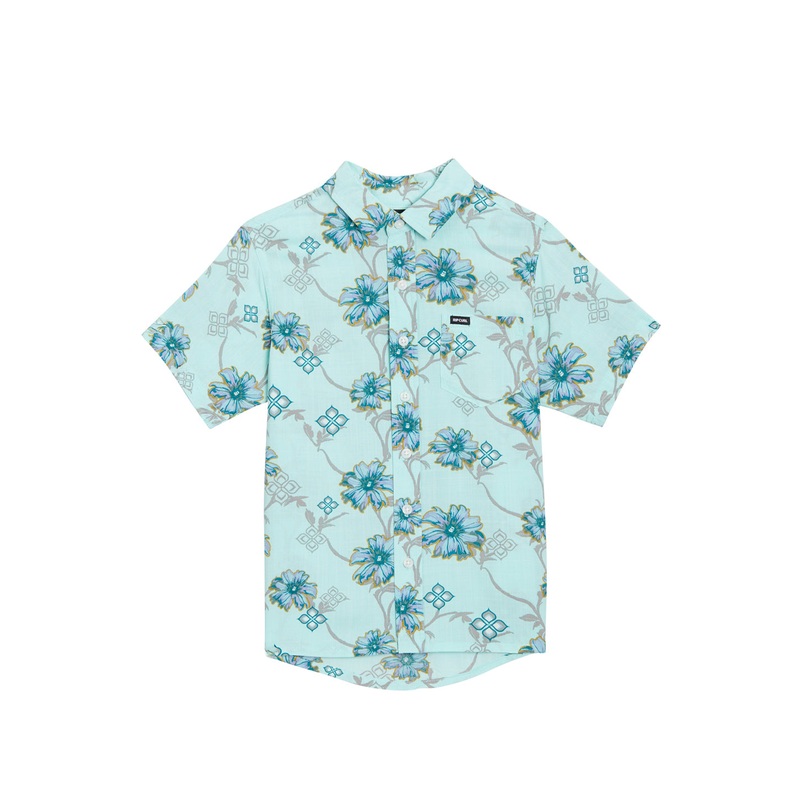 Rip Curl Boys' Surf Revival Short Sleeve Button Down Shirt (Big Kid)