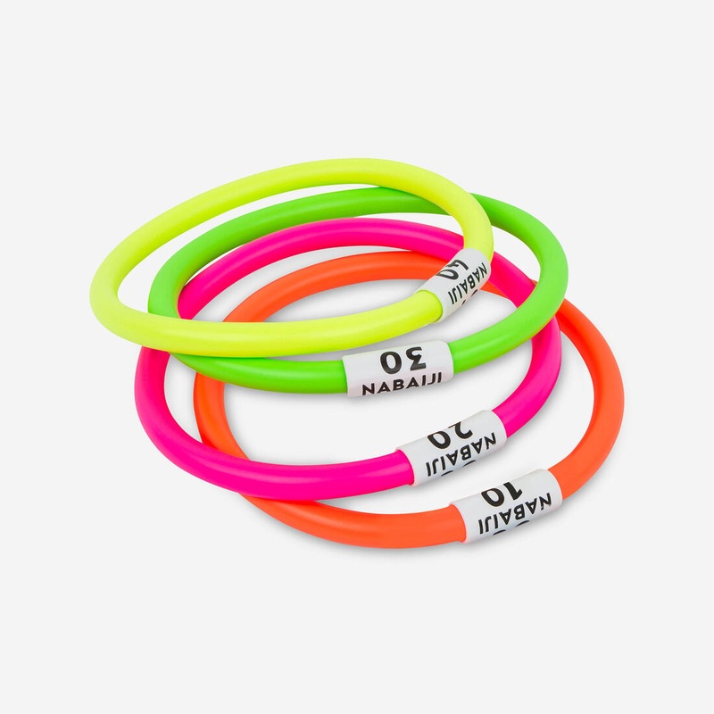 4 multi-color weighted aquatic rings