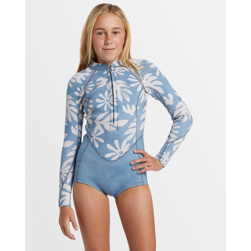 Girls 6-16 Salty Dayz Natural Long Sleeve Springsuit