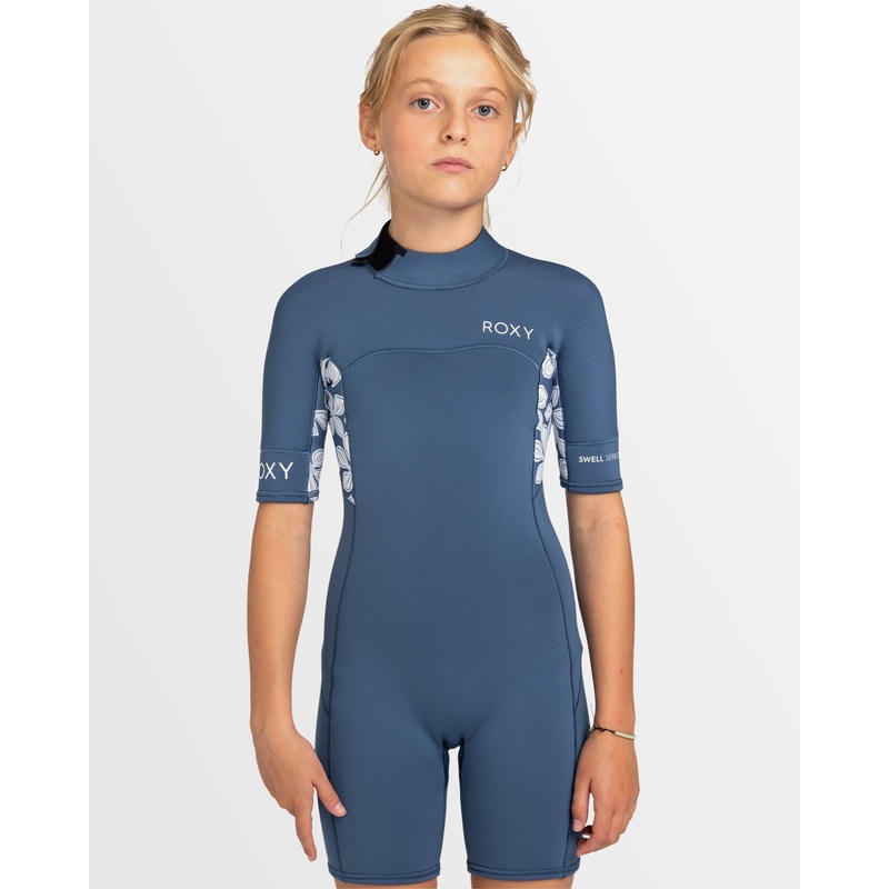 Girls 8-16 2mm Swell Series Back Zip Short Sleeve Springsuit