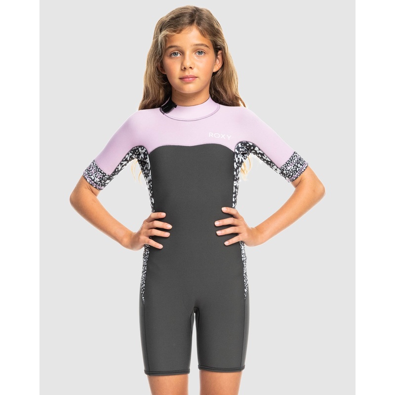 Girls 8-16 2mm Swell Series Short Sleeve Back Zip Springsuit