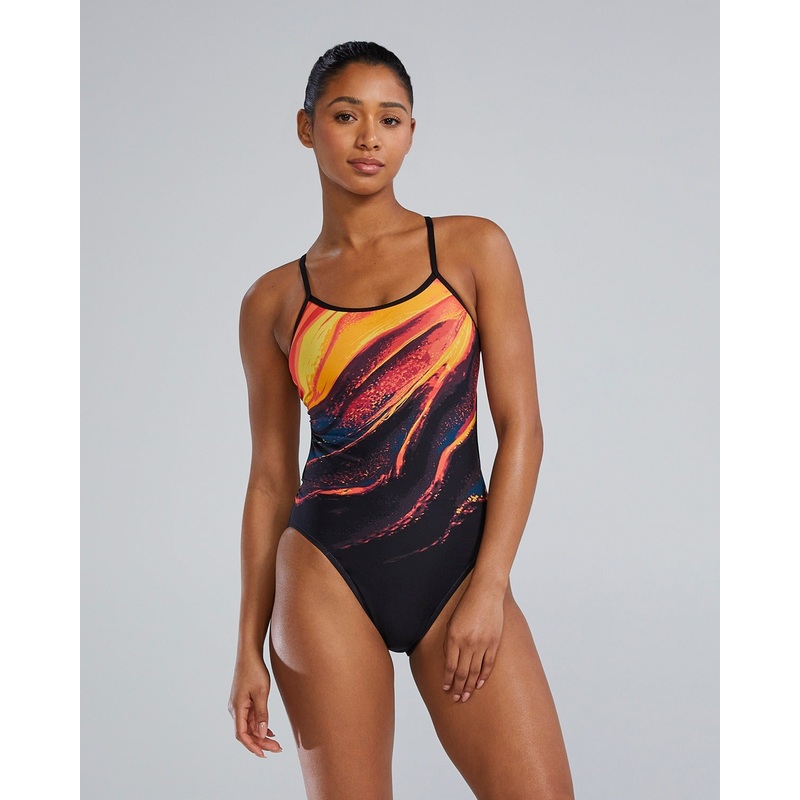 Tyr Women's Crosscut Tieback One Piece Swimsuit - Vesuvius