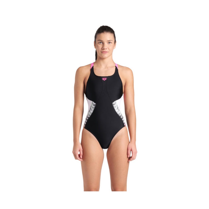Arena Women's Stripe One Piece Swimsuit Swim Pro Back