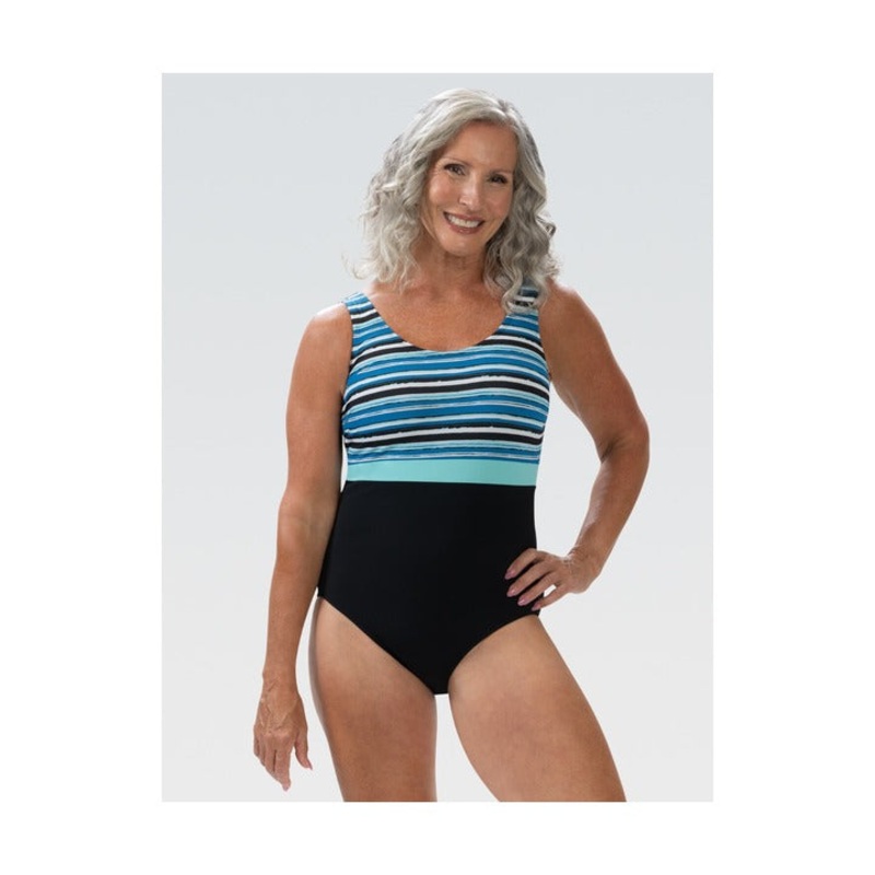 Dolfin Women's Aquashape Harbor Print Moderate Scoop Back One Piece