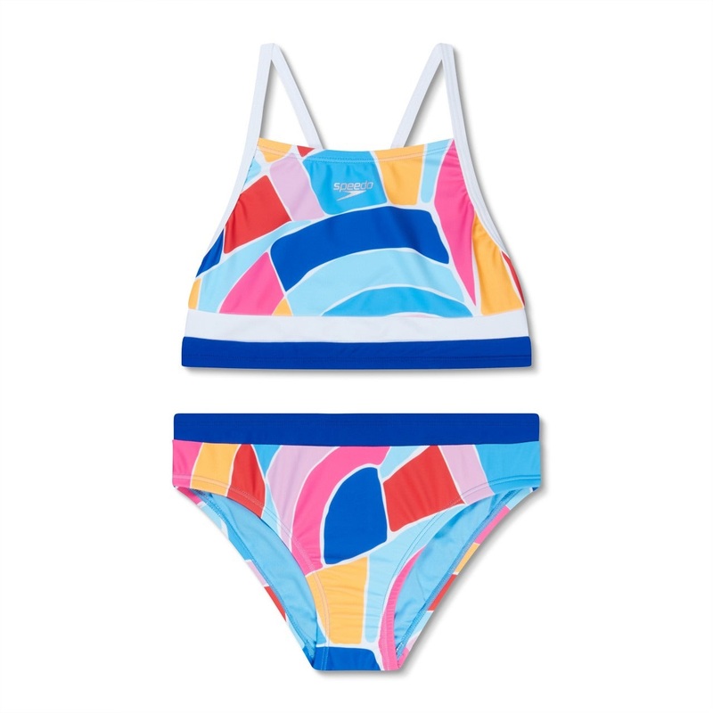 Speedo Print Blocked Bikini Set