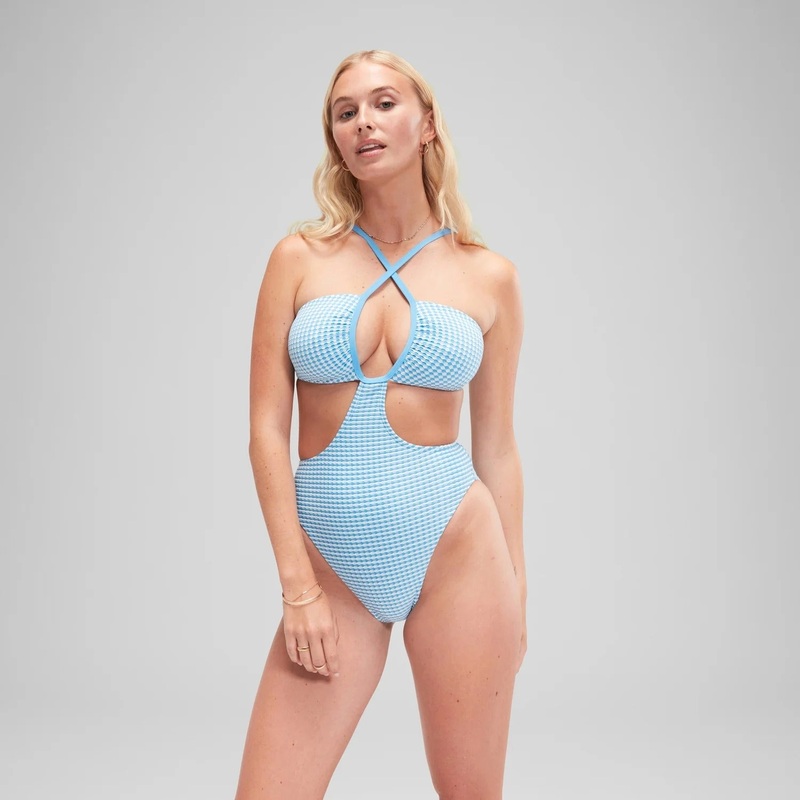 Speedo Women's Gingham Convertible Cut Out One Piece