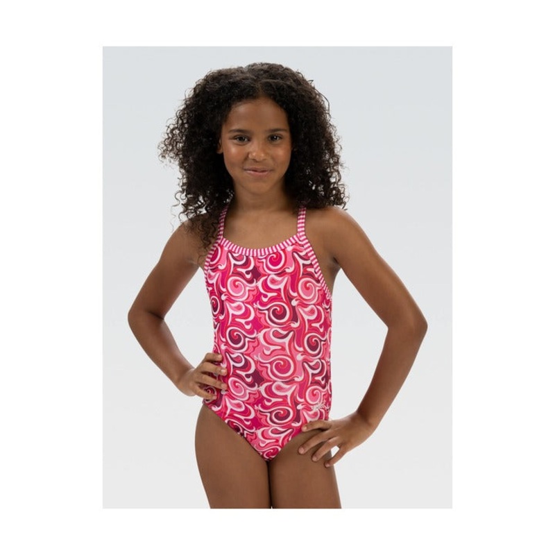 Dolfin Uglies Girls' Cascade Criss-Cross Back One Piece Swimsuit